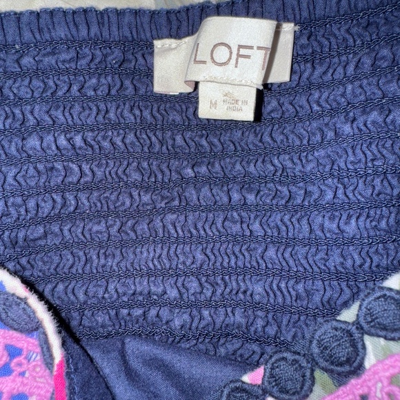 Loft multi color pattern sleeveless summer top, size M - Picture 5 of 7